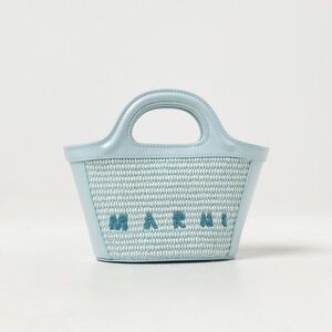 Marni Sky Blue Woven Shoulder Bag